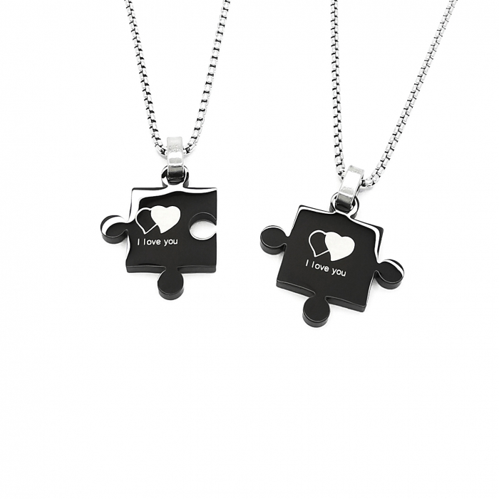 Lantisoare cupluri cu pandantive indragostiti Puzzle I love you Personal Style 00A331 [2]