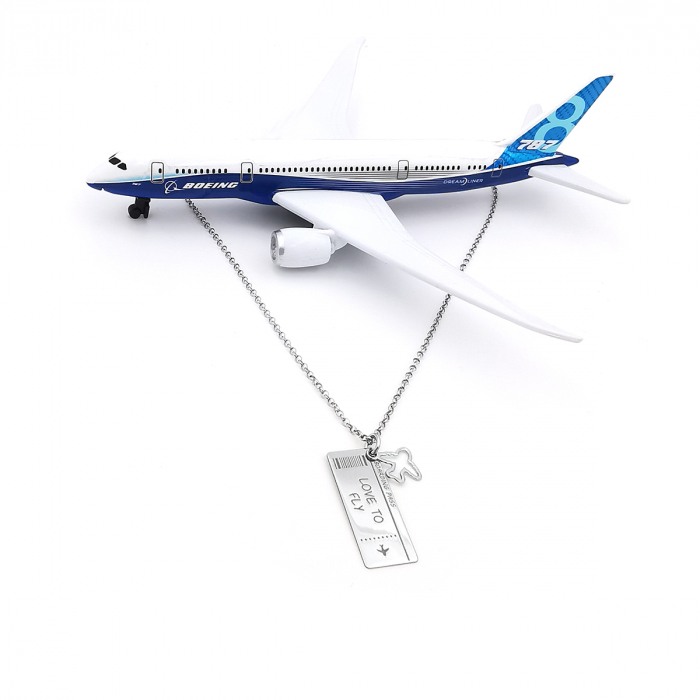 Lantisor Pandantiv Love To Fly Boarding Pass Argint [3]