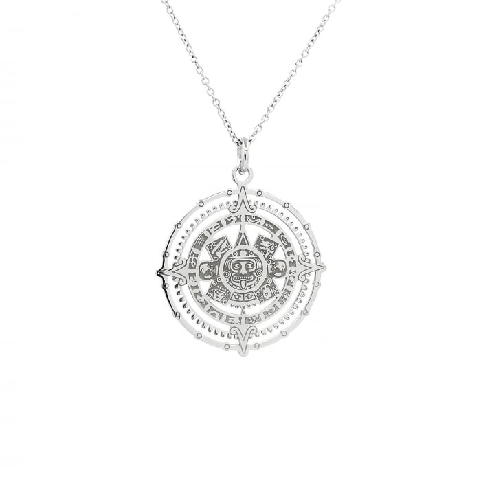 Lantisor Pandantiv Maya Sun Stone Calendar Stone Argint Personal Style [1]