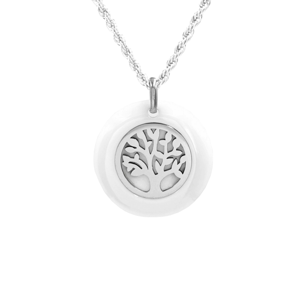 Lantisor cu pandantiv Copacul Vietii inox cu ceramica 00A356 [1]