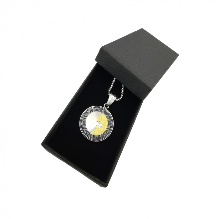 Lant Pandantiv Medalion Soarele Luna Inox [2]