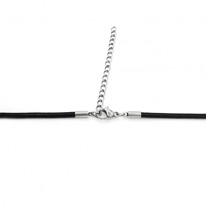 Pandantiv Dog Tag Negru Inox Snur Piele Personal Style 00A311s [3]