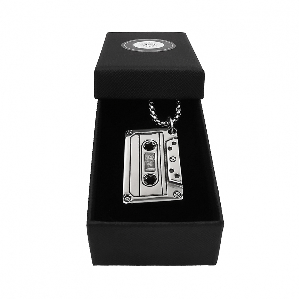 Lant inox cu pandantiv inox caseta audio [3]