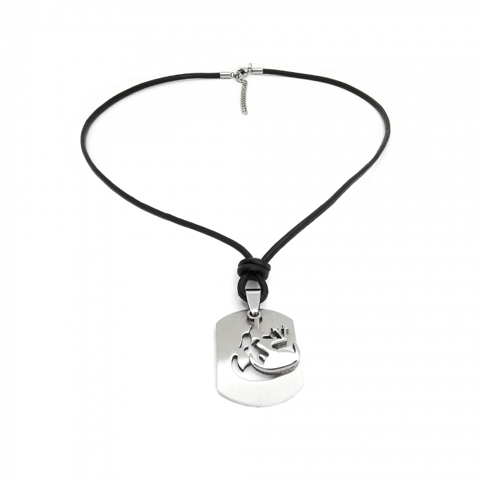 Pandantiv zodia Fecioara cu snur din piele dog tag Personal Style 00A101s [2]