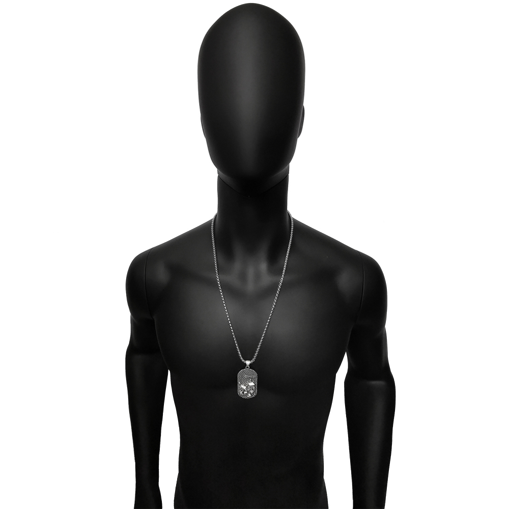 Lant Pandantiv Zodia Gemeni Dog Tag Inox [3]