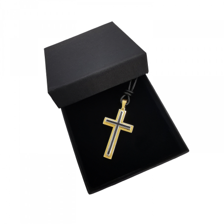 Cruciulita Inox Auriu Negru Snur Personal Style [1]