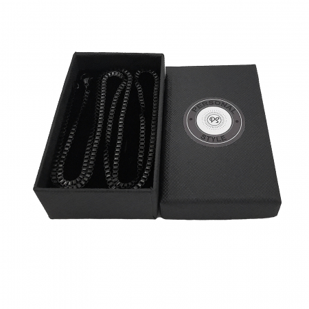 Lant inox colier pentru pandantive medalioane negru 60 cm 3 mm 02A004 Personal Style [1]