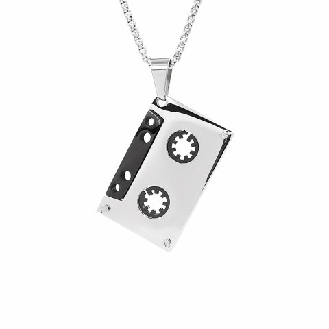 Lanturi barbati - Lant Pandantiv Caseta Audio Inox