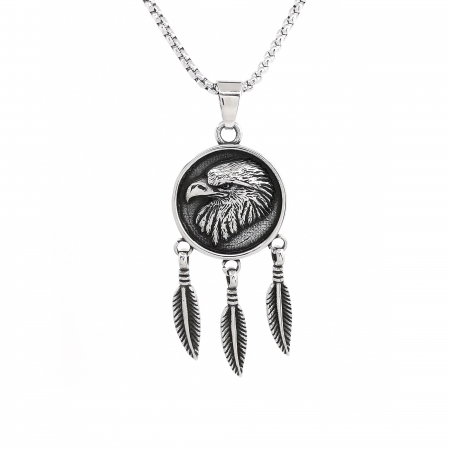 Bijuterii Barbati - Lant Pandantiv Dreamcatcher Eagle Inox