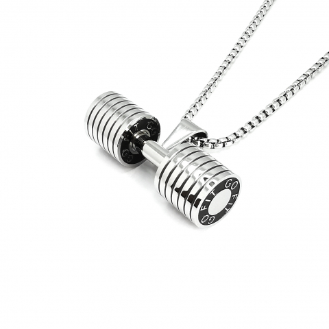 Lanturi barbati - Lant Pandantiv Gantera Go Fit Inox