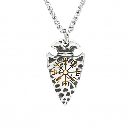 Pandantive - Lant inox cu pandantiv Viking Helm Of Awe varf sageata Personal Style 00A338