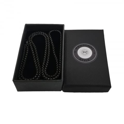 Lant inox colier pentru pandantive medalioane negru 60 cm 3 mm 02A012 Personal Style [3]