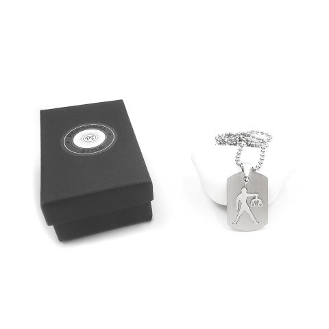 Lant inox US Army cu pandantiv Dog Tag tip placuta identificare zodia Balanta [4]