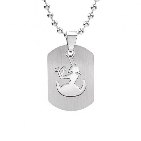 Pandantive - Lant inox US Army cu pandantiv Dog Tag tip placuta identificare zodia Fecioara