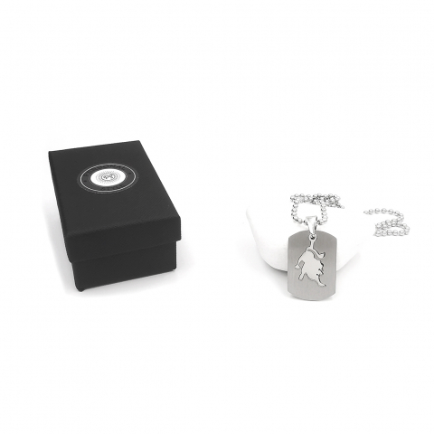 Lant inox US Army cu pandantiv Dog Tag tip placuta identificare zodia Leu [4]