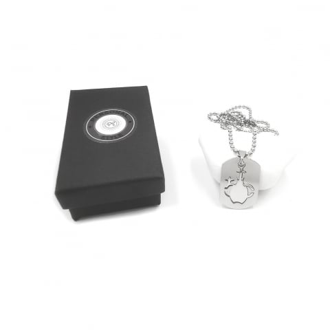 Lant inox US Army cu pandantiv Dog Tag tip placuta identificare zodia Varsator [4]
