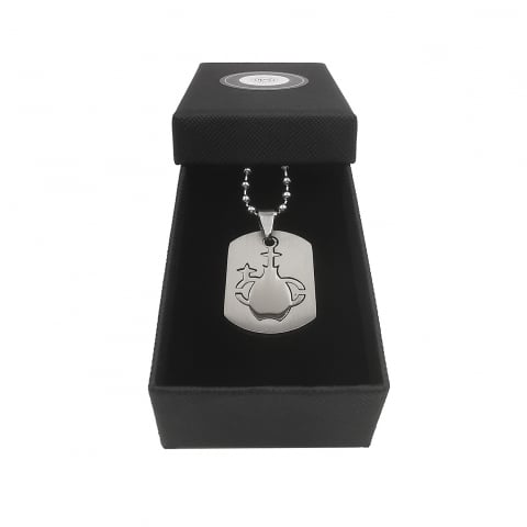 Lant inox US Army cu pandantiv Dog Tag tip placuta identificare zodia Varsator [3]