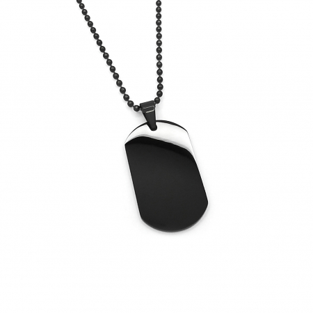 Lant Pandantiv Dog Tag Negru Inox Personal Style 00A311 [1]
