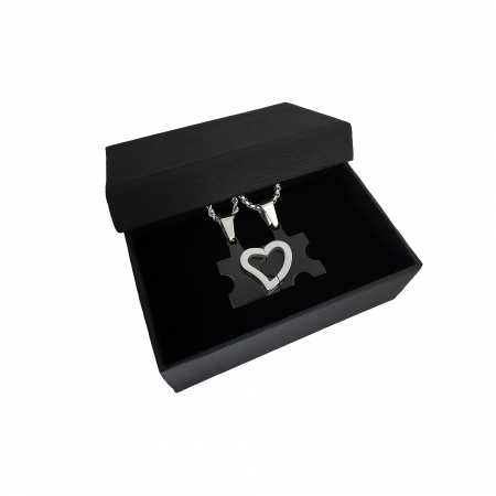 Set Lantisoare Cupluri Puzzle Love Inox [2]