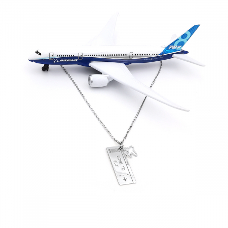 Lantisor Pandantiv Love To Fly Boarding Pass Argint [2]