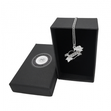 Lantisor argint 925 rodiat cu pandantiv inimioara cu Trandafir pentru Mama AGP023 Personal Style [1]