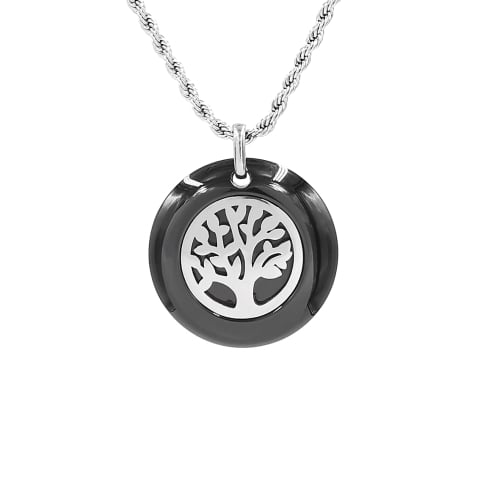 Medalioane - Lantisor cu pandantiv Copacul Vietii inox cu ceramica 00A357