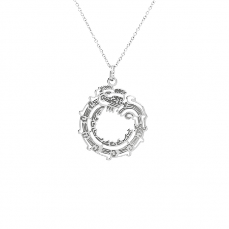Lantisor Pandantiv Maya Symbol Ouroboruos Dragon Argint [1]