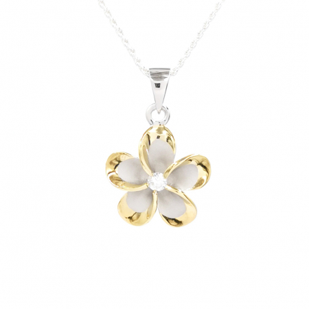 Bijuterii Argint - Lantisor Pandantiv Plumeria Argint 925