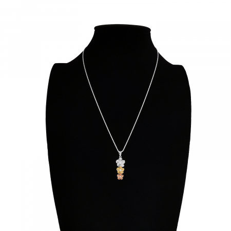 Lantisor Pandantiv Plumeria Argint 925 Placat cu Aur [2]