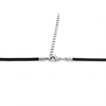 Pandantiv Dog Tag Negru Inox Snur Piele Personal Style 00A311s [2]