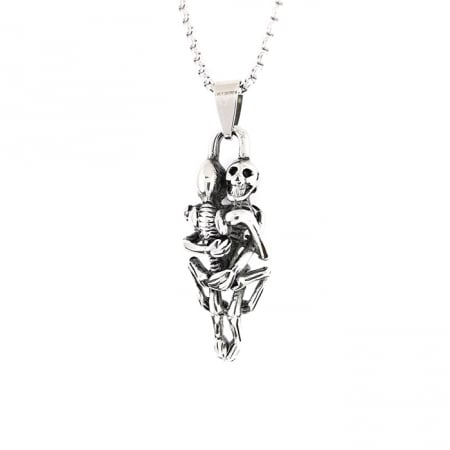 Lantisoare cupluri - Lant Pandantiv Skull Love Never Dies Inox