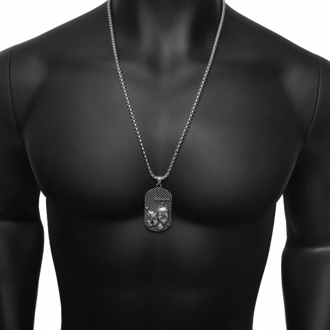 Lant Pandantiv Zodia Gemeni Dog Tag Inox [1]