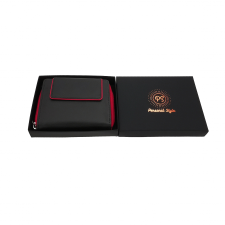 Portofel dama piele negru rosu PersonalStyle 00P018r [1]