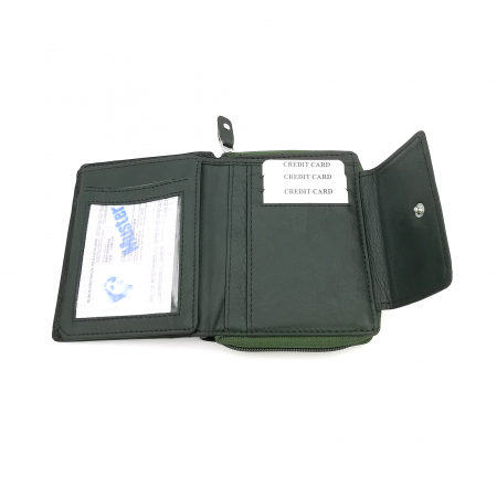 Portofel dama piele negru verde personal style 00P018v [3]