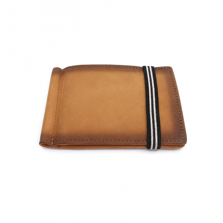 Clips - Portofel piele naturala port card cu clips bancnote maro Personal Style 00P010