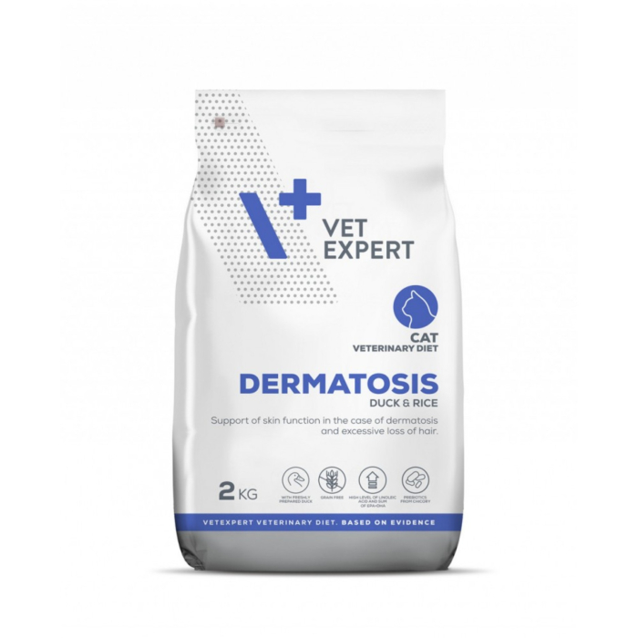 4T DIETA VETERINARA DERMATOSIS CAT, VETEXPERT, RATA OREZ, 2 KG