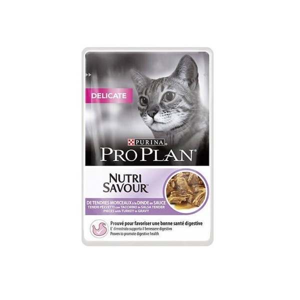 Pro Plan Delicate Nutrisavour Sos cu curcan, 85 g