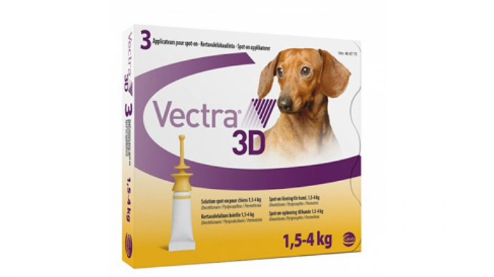 Vectra 3D soluţie spot-on pentru câini 1.5-4kg, 3 pipete [1]