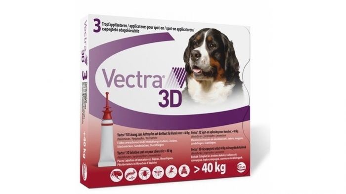 Vectra 3D Solutie Spot-on Pentru Caini 40kg, 3 Pipete