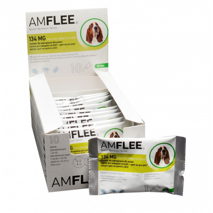AMFLEE 134 Mg Solutie Spot-on Pentru Caini 10-20 Kg – 1 Pipeta
