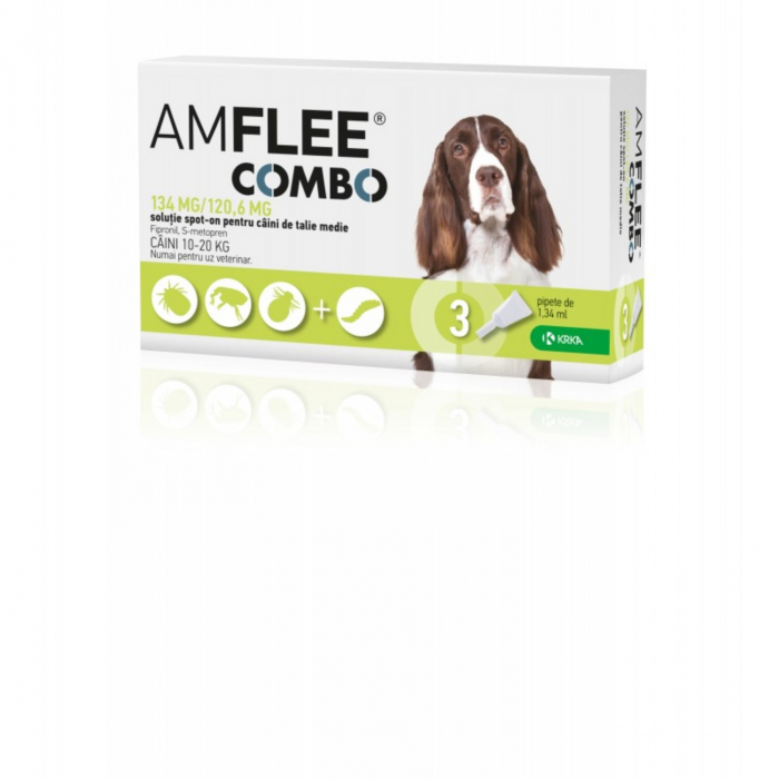 AMFLEE COMBO DOG 134 Mg – M (10-20 Kg) X 3 Pipete