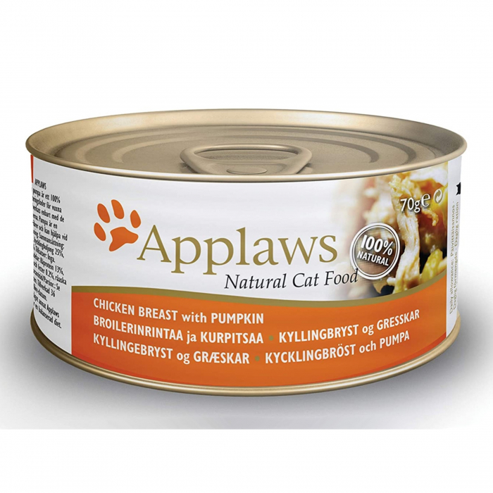 Applaws, conserva hrana umeda pisici cu piept de pui si dovlecel, (in supa), 70g