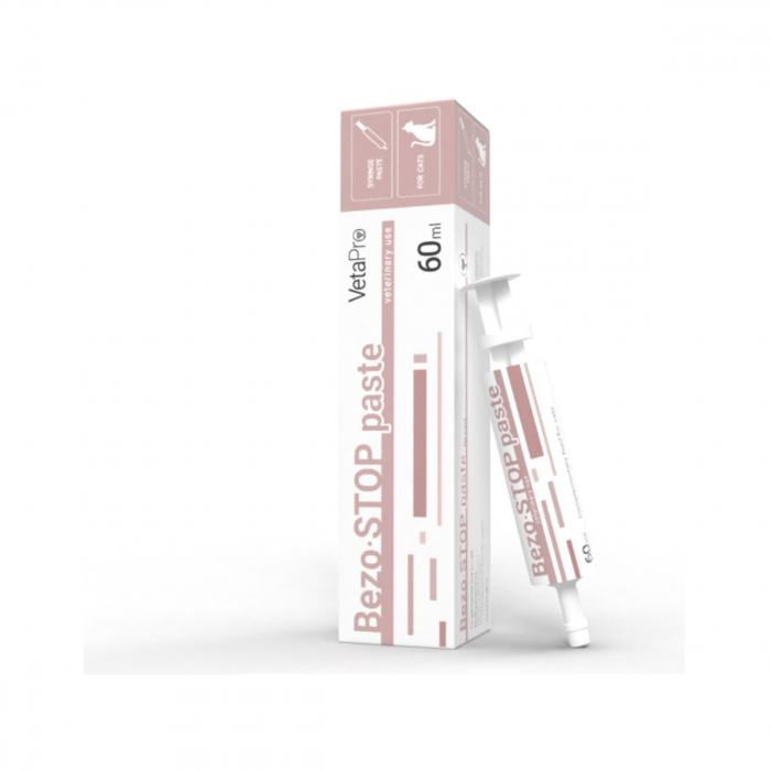 VETAPRO bezo-stop paste seringa 60ml suport gastrointestinal la pisici