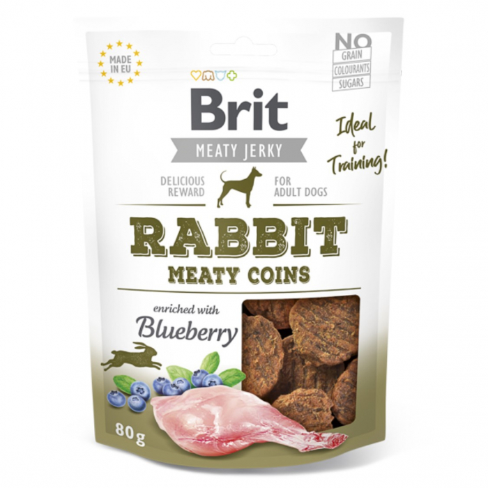 Brit Dog Jerky Rabbit Meaty Coins 80 g