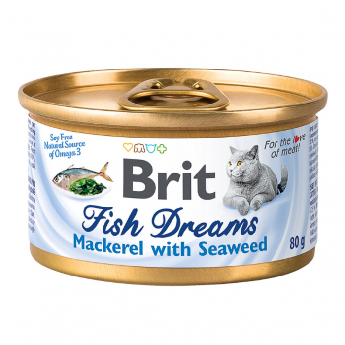 Brit Fish Dreams cu Macrou si alge de mare in suc propiu, 80 g [2]