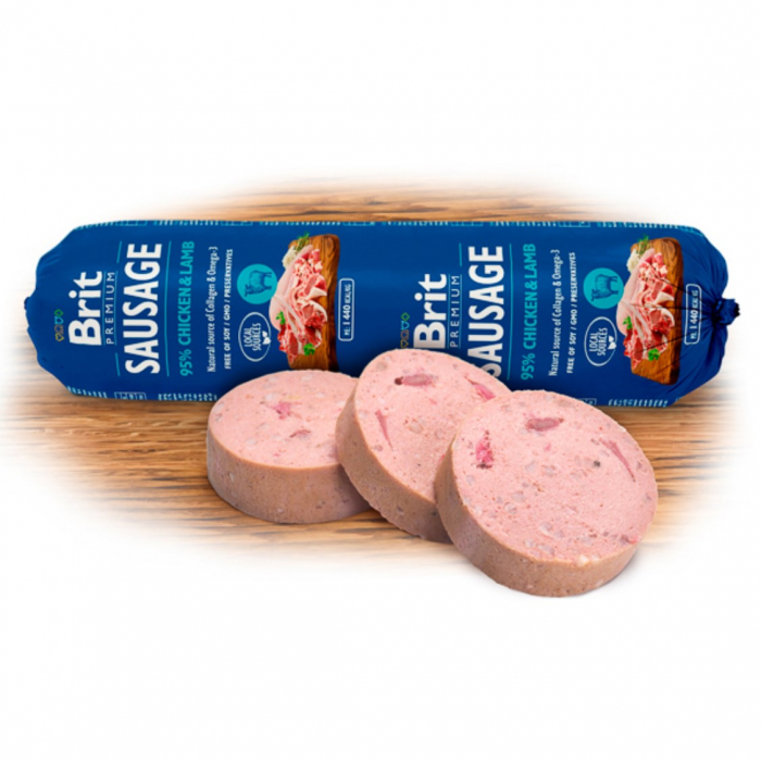 Salam pentru caini Brit cu Pui si Miel 800 gr [2]