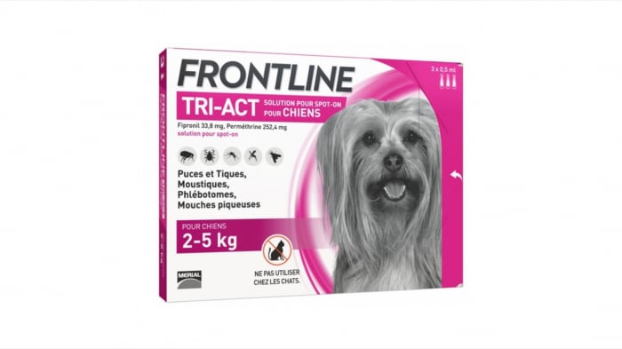 Frontline Tri-act XS Spot On Pentru Caini 2-5 Kg – 3 Pipete Antiparazitare