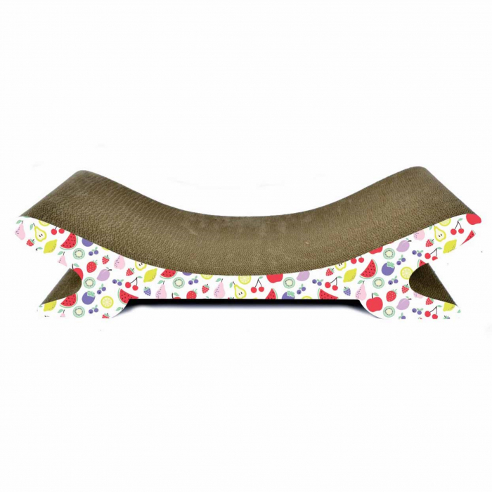 Carton de zgariat pentru pisici, model sezlong, 68.58A 22.86A 17.78 cm, Multicolor