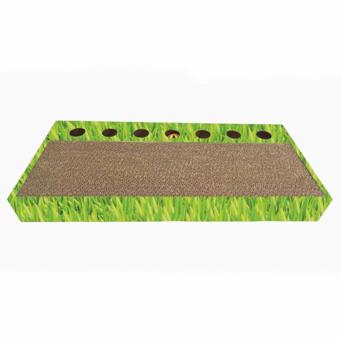 Carton de zgariat pentru pisici, model ScratchPlay, 48.26A 22.22A 5.08 cm, Verde