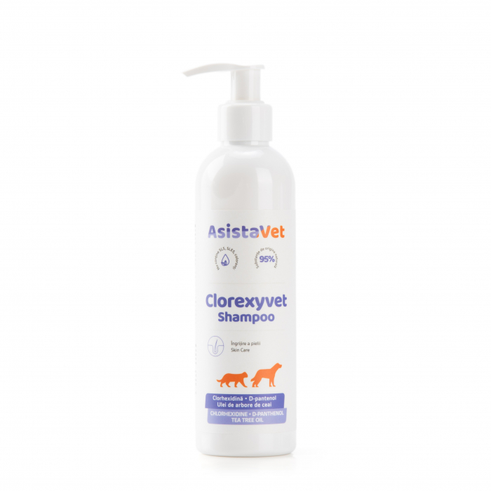 Sampon dermatologic antiseptic si hidratant cu clorhexidina 3% Clorexyvet